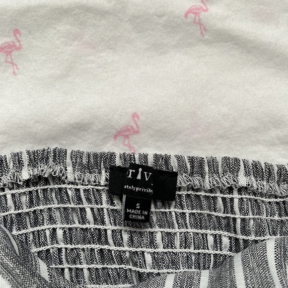 Grey and White Stripped Romper - Picture 4 of 4